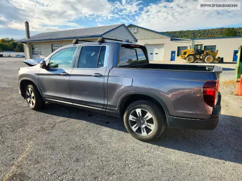 5FPYK3F53KB040389 — 2019 Honda Ridgeline, фото 2 з Copart, Передня частина