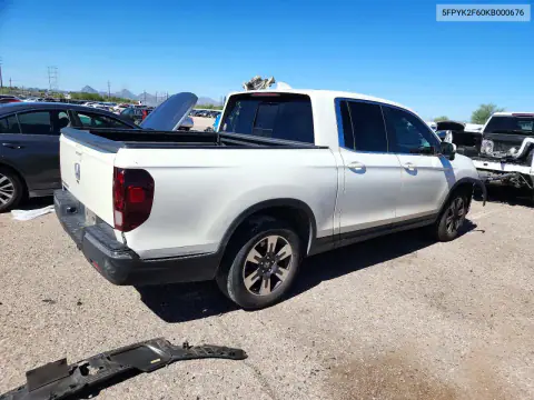 5FPYK2F60KB000676 — 2019 Honda Ridgeline, фото 3 з Copart, Передня частина