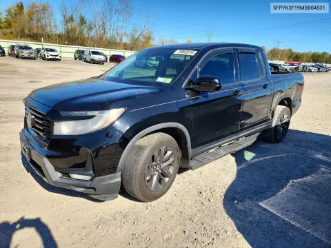 5FPYK3F19MB004531 — 2021 Honda Ridgeline, გვერდითი ნაწილი, ფოტოები შეკეთებამდე