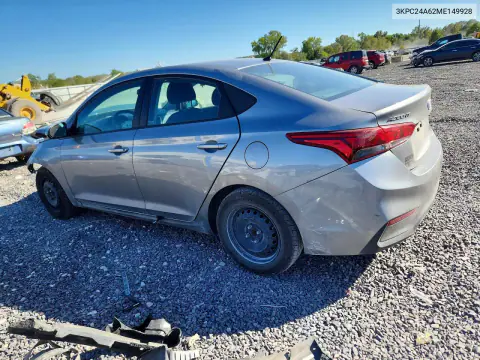 2021 Hyundai Accent Se VIN 3KPC24A62ME149928 фото 2