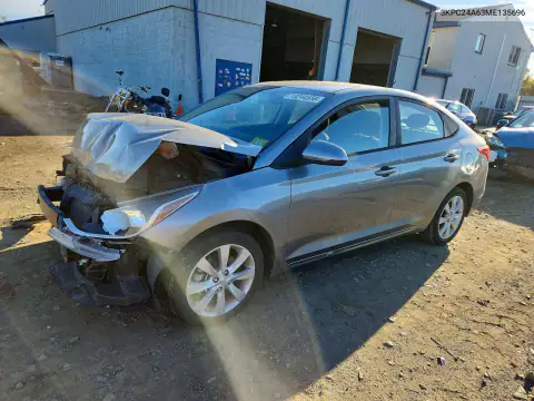 3KPC24A63ME135696 — 2021 Hyundai Accent, Front end, before-repair photos