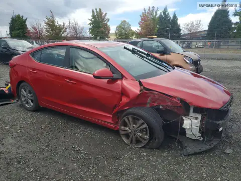 5NPD84LFXHH193015 — 2017 Hyundai Elantra, photo 4 from Copart, Front end