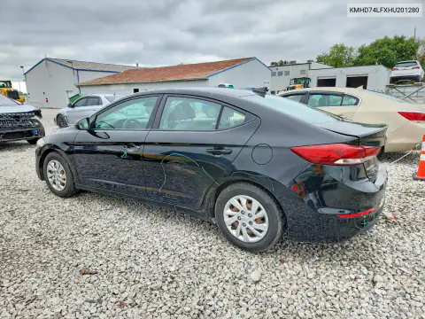 KMHD74LFXHU201280 — 2017 Hyundai Elantra, ფოტო 2, Copart, ვანდალიზმი