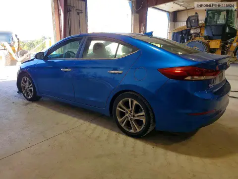 2017 Hyundai Elantra Limited VIN 5NPD84LF9HH115924 фото 2