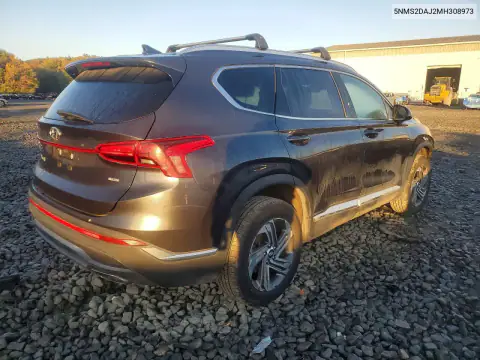5NMS2DAJ2MH308973 — 2021 Hyundai Santa FE, фото 3 с аукциона Copart 19.10.2026, Передняя часть