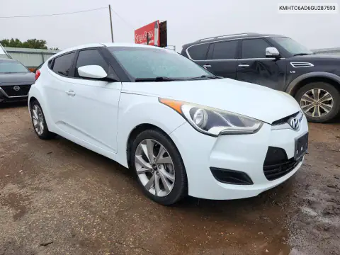 KMHTC6AD6GU287593 — 2016 Hyundai Veloster, photo 4 from Copart, Flood