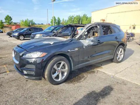 SADCJ2FX6JA267573 — 2018 Jaguar F-Pace, ხანძარი, ფოტოები შეკეთებამდე