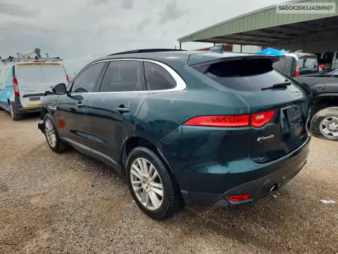 SADCK2GX3JA280907 — 2018 Jaguar F-Pace, photo 2 from Copart 15.10.2026, Front end