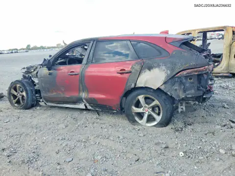 SADCJ2GX8JA236632 — 2018 Jaguar F-Pace, zdjęcie 2 z Copart 26.10.2026, Pożar
