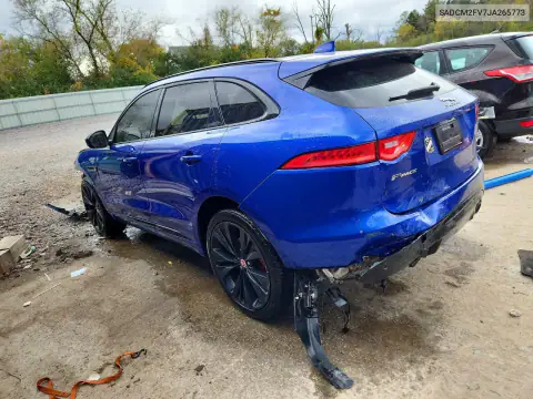 SADCM2FV7JA265773 — 2018 Jaguar F-Pace, фото 2 с аукциона Copart, Передняя часть