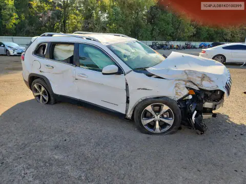 1C4PJLDB1KD100399 — 2019 Jeep Cherokee, photo 4 from Copart, Front end