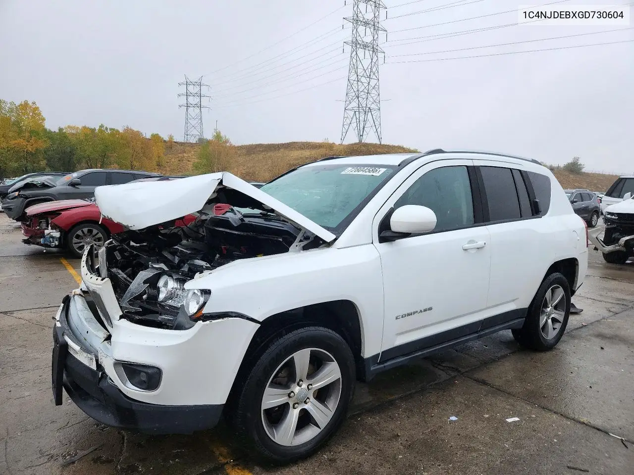 1C4NJDEBXGD730604 Jeep Compass 2016 — повреждение Передняя часть, фото до ремонта