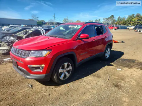 3C4NJDBB5KT704290 — 2019 Jeep Compass, წინა ნაწილი, ფოტოები შეკეთებამდე
