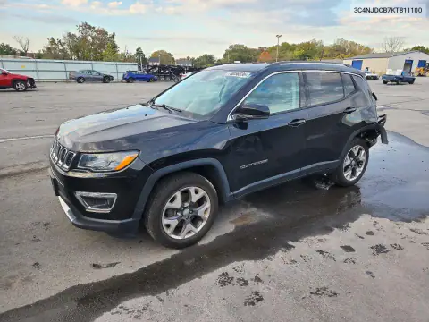 3C4NJDCB7KT811100 — 2019 Jeep Compass, Задняя часть, фото до ремонта