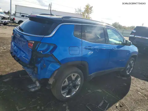 3C4NJDCB9KT704243 — 2019 Jeep Compass, фото 3 с аукциона Copart, Задняя часть