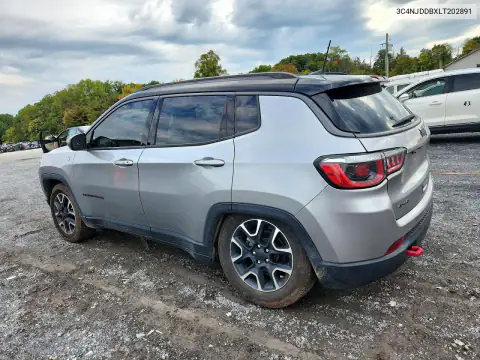 3C4NJDDBXLT202891 — 2020 Jeep Compass, фото 2 с аукциона Copart, Передняя часть