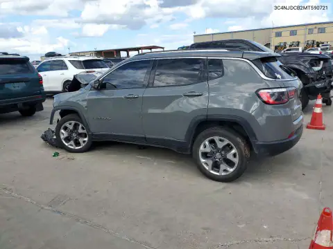 3C4NJDCB2MT590721 — 2021 Jeep Compass, фото 2 с аукциона Copart, Передняя часть
