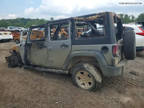1C4BJWKG2GL331156 — 2016 Jeep Wrangler, zdjęcie 2 z Copart, Pożar