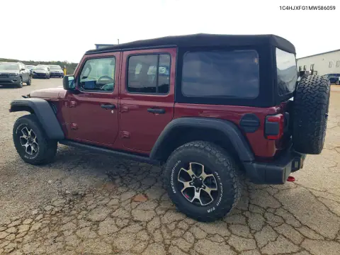 1C4HJXFG1MW586059 — 2021 Jeep Wrangler, photo 2 from Copart, Front end