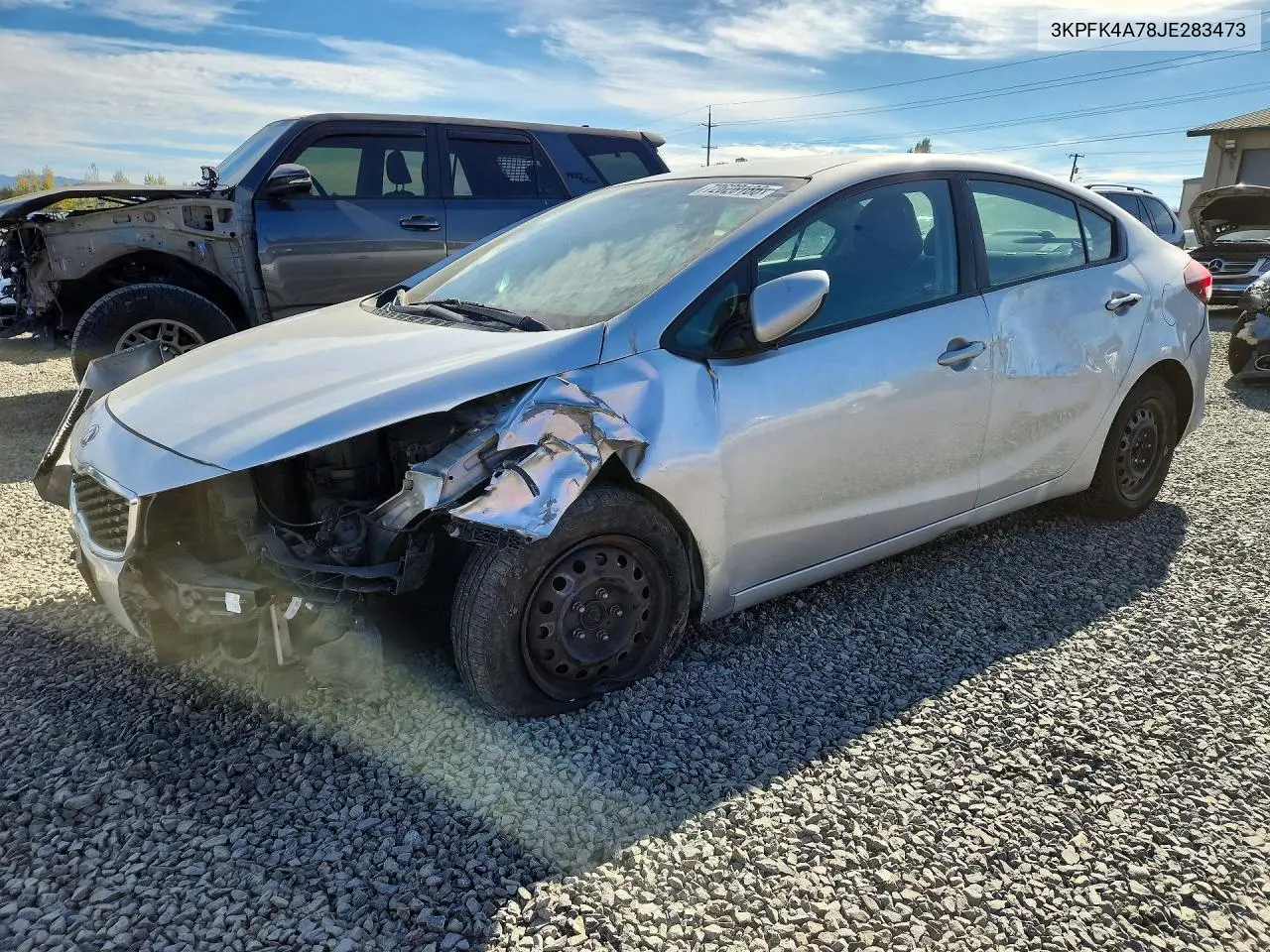3KPFK4A78JE283473 Kia Forte 2018 — Front end damage, before-repair photo