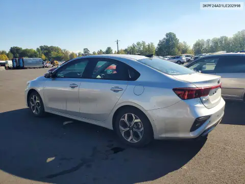 3KPF24AD1LE202998 — 2020 Kia Forte, фото 2 с аукциона Copart, вандализм