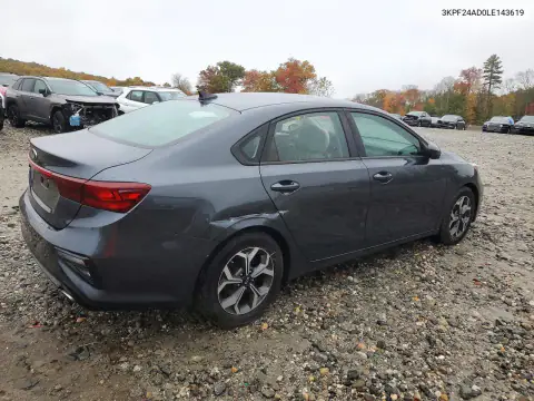 3KPF24AD0LE143619 — 2020 Kia Forte, фото 3 с аукциона Copart, БОКОВАЯ ЧАСТЬ