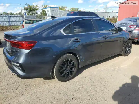 3KPF54AD2ME278402 — 2021 Kia Forte, zdjęcie 3 z Copart, Przód