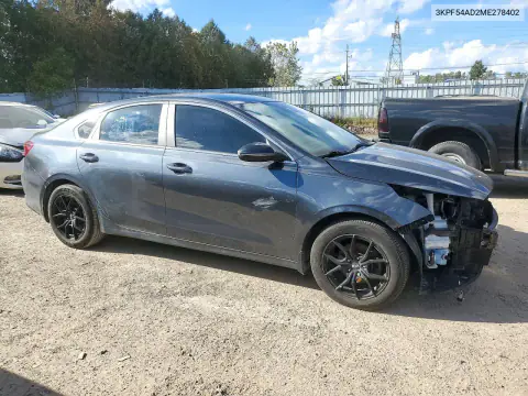 3KPF54AD2ME278402 — 2021 Kia Forte, zdjęcie 4 z Copart, Przód