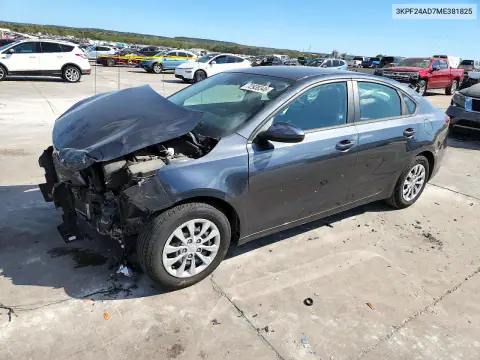 3KPF24AD7ME381825 — 2021 Kia Forte, Przód, zdjęć przed naprawą