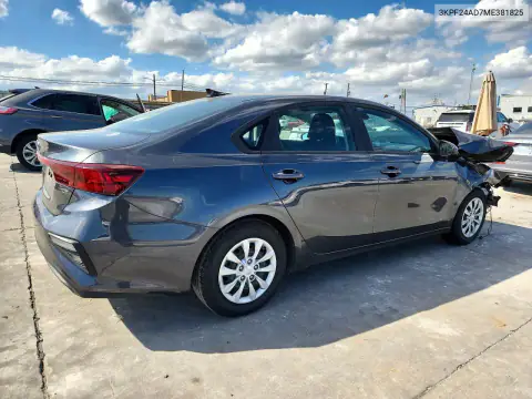 3KPF24AD7ME381825 — 2021 Kia Forte, фото 3 з Copart, Передня частина