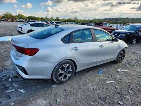 3KPF24AD2ME308894 — 2021 Kia Forte, ფოტო 3, Copart, წინა ნაწილი
