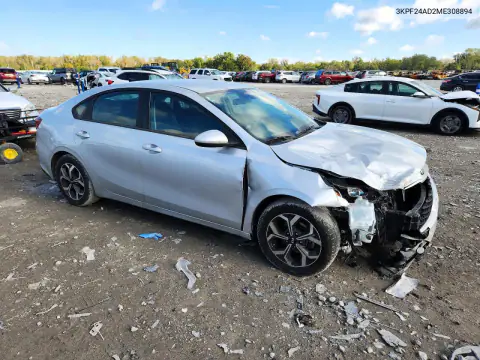 3KPF24AD2ME308894 — 2021 Kia Forte, ფოტო 4, Copart, წინა ნაწილი