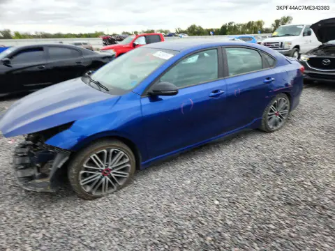3KPF44AC7ME343383 — 2021 Kia Forte, წინა ნაწილი, ფოტოები შეკეთებამდე