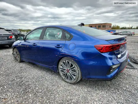 3KPF44AC7ME343383 — 2021 Kia Forte, фото 2 с аукциона Copart, ПЕРЕДНЯЯ ЧАСТЬ