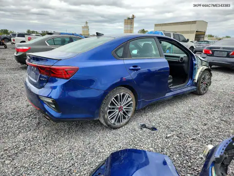 3KPF44AC7ME343383 — 2021 Kia Forte, фото 3 с аукциона Copart, ПЕРЕДНЯЯ ЧАСТЬ