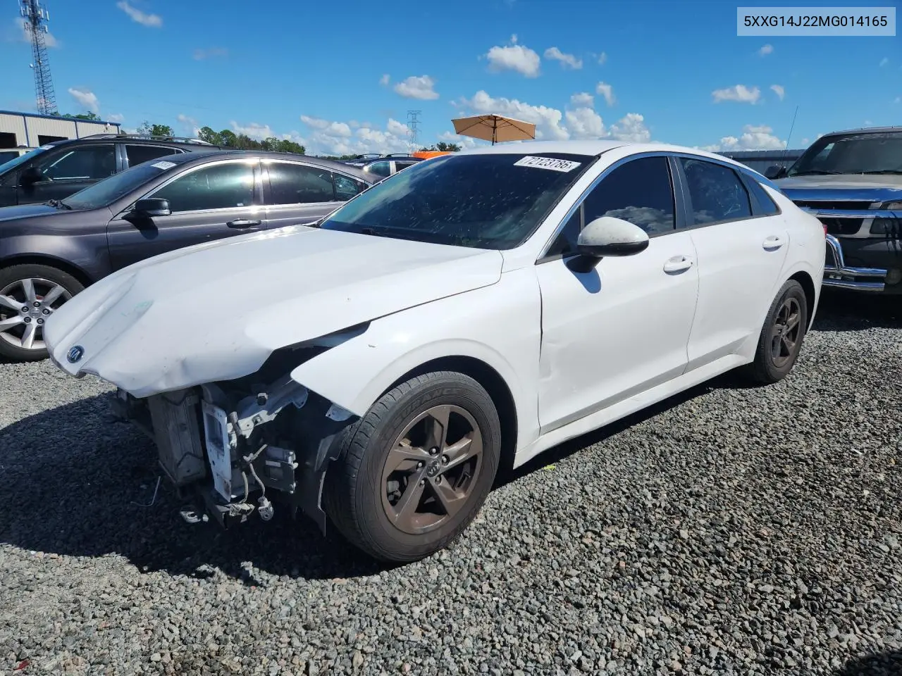 5XXG14J22MG014165 Kia K5 2021 — Front end damage, before-repair photo