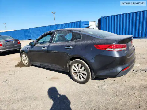 5XXGU4L35JG187672 — 2018 Kia Optima, photo 2 from Copart, Front end