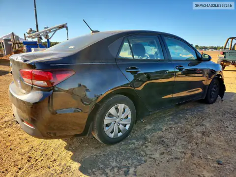 3KPA24AD2LE357246 — 2020 Kia Rio, photo 3 from Copart, Roof