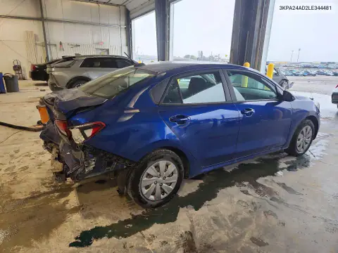 3KPA24AD2LE344481 — 2020 Kia Rio, photo 3 from Copart, Rear end