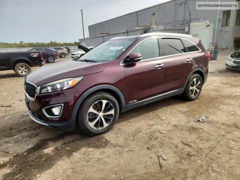 2017 Kia Sorento Ex VIN 5XYPHDA58HG200316 фото 1