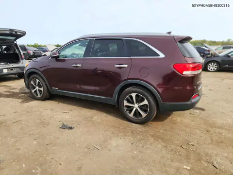 2017 Kia Sorento Ex VIN 5XYPHDA58HG200316 фото 2