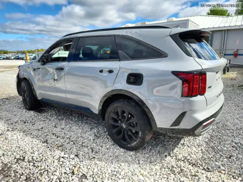 5XYRKDLF2NG078533 — 2022 Kia Sorento, ფოტო 2, Copart, გადაბრუნება