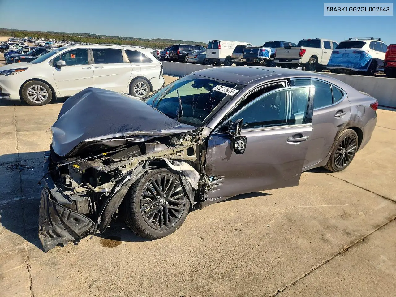 2016 Lexus Es 350 VIN 58ABK1GG2GU002643 фото 1