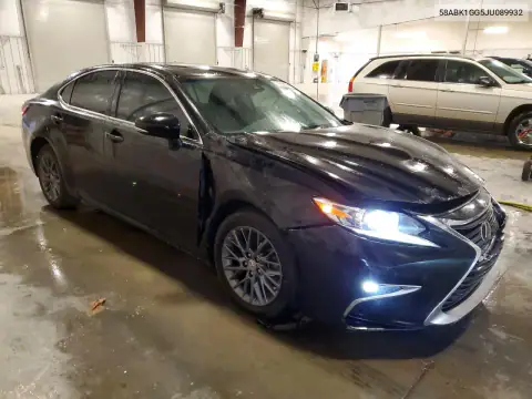 58ABK1GG5JU089932 — 2018 Lexus ES, photo 4 from Copart, Front end