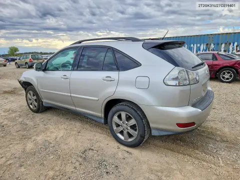 2007 Lexus Rx 350 VIN 2T2GK31U27C019401 фото 2