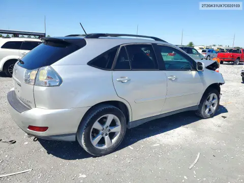 2007 Lexus Rx 350 VIN 2T2GK31UX7C020103 фото 3