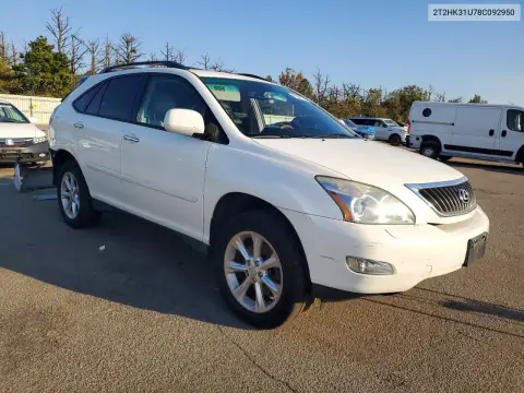 2T2HK31U78C092950 — 2008 Lexus RX, фото 4 с аукциона Copart, Задняя часть