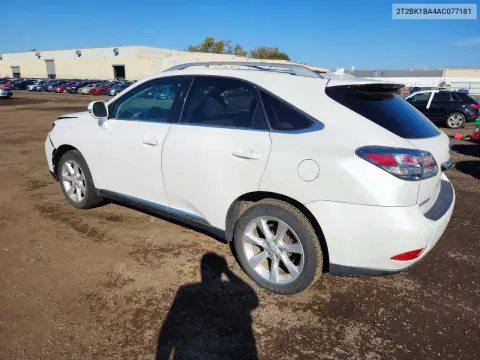 2T2BK1BA4AC077181 — 2010 Lexus RX, фото 2 с аукциона Copart, Передняя часть
