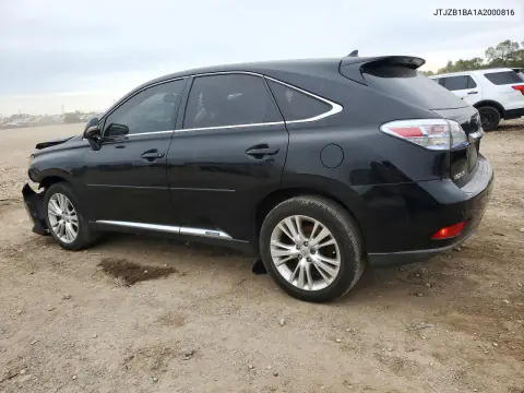 2010 Lexus Rx 450H VIN JTJZB1BA1A2000816 фото 2
