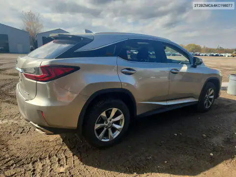 2T2BZMCA4KC198077 — 2019 Lexus RX, zdjęcie 3 z Copart 27.10.2026, Wandalizm